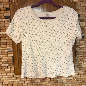 Vintage Y2K GAP floral flirty cottage cotton baby tee size M